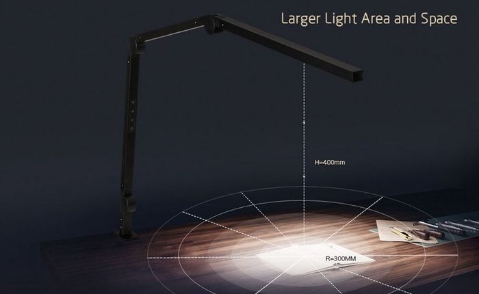 EYOCEAN Desk LED Laptop Lamp, with Clamp, Eye-Care Desk Lamp for Home Office Dimmable