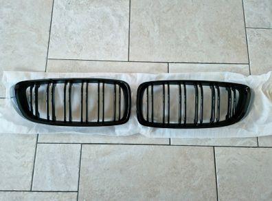 BMW 4 Series M4 Front Bumper Kidney Gloss Black Grill