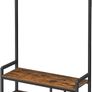 Coat Rack, Hall Tree with 8 Hooks, Shoe Bench, Storage Shelves, for Entryway, Bedroom, Steel Frame, Industrial Style, Rustic Brown and Black Image 5