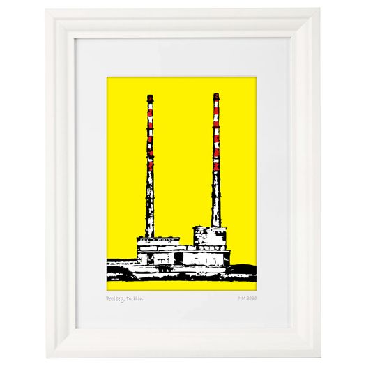 Yellow Poolbeg2, Large framed print by Helen Mathews