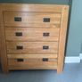 Solid Oak Console Table - Book Case  - Drawers Image 5