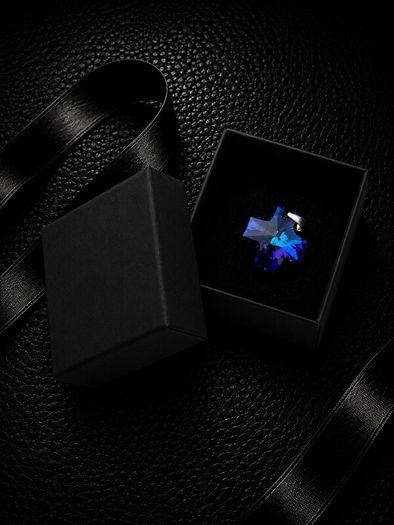 Vintage 925 Sterling Silver Blue Aurora Borelis Cross Pendant