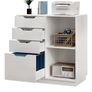 4 Drawer Wood Lateral File Cabinet, A4 Letter Size Suspension File Hanging Folder Filing Cabinet, Printer Stand with Open Storage Shelf for Office and Home,White Image 4
