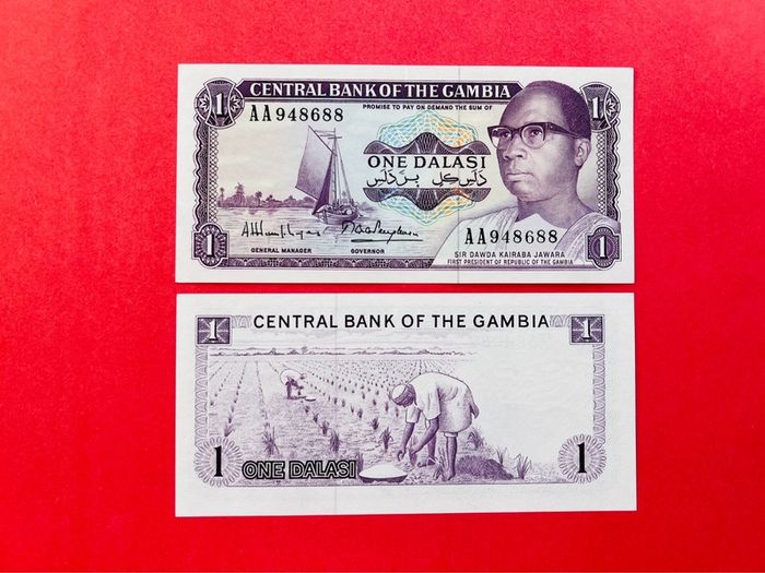 Gambia.  1  Dalasis. 1971  Pick  4g. ( Uncirculated )