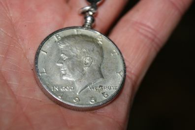 1966 Kennedy Silver Half Dollar key ring