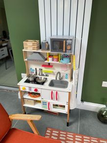 wooden kitchen with all accessories