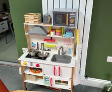 wooden kitchen with all accessories