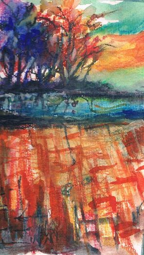 Ireland Inspired Aquarell Landscape from the Artist