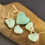Set of 5 ceramic, clay love hearts Image 4