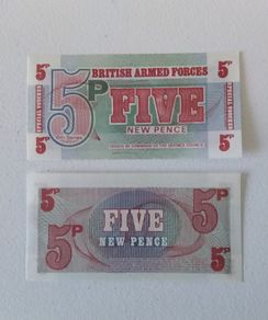 British Armed Forces Uncirculated - 2 Banknotes/Vouchers 1972
