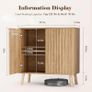 Sideboard, Buffet Storage Cabinet with Fluted Decorating, Sideboard Storage Cabinet with 2 Doors & Adjustable Shelf, Kitchen Cupboard for Living Room, Dining Room, 35 x 77 x 78 cm, Oak Image 3