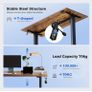 Electric Standing Desk, 120 x 60 cm Height Adjustable Sit Stand Desks with Splice Board and Memory Smart Pannel, Home Office Desk, Brown Image 6
