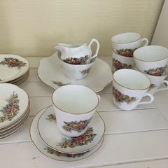 21 piece bone china tea set vintage royal stuart