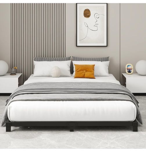 12cm Low King Size Bed frame, Metal Bed 150x200 cm