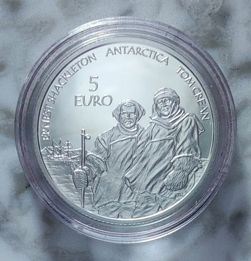 Ireland 100 Euro Gold & 5 Euro Silver Proof Coin Set 2008 Antarctic Explorers Ernest Shackleton Tom Crean