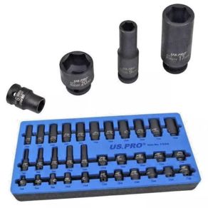 3/8 Drive Impact Socket Set 7-22mm 32pc