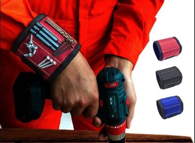 Polyester Magnetic Wristband Strong Magnets Portable Bag Electrician Tool Bag Screws Drill Holder Repair Tool Belt