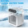 Portable Air Cooler, Personal Mini Air Conditioner, 3 in 1 Mini Evaporative Conditioner with Handle / 7 LED Light/Humidifier/Purifier/ 3 Speeds Desktop Cooling Fan for Home, Office and Bedroom Image 4