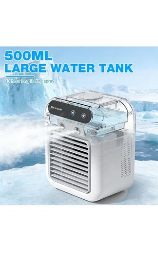 Portable Air Cooler, Personal Mini Air Conditioner, 3 in 1 Mini Evaporative Conditioner with Handle / 7 LED Light/Humidifier/Purifier/ 3 Speeds Desktop Cooling Fan for Home, Office and Bedroom