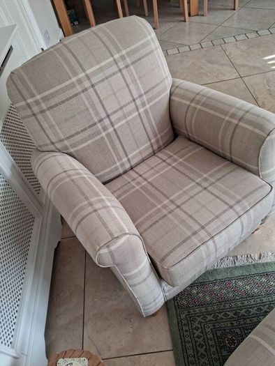 Beautiful Next Tartan Armchair & Footstool