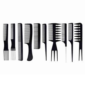 10pcs Professional Salon Plastic Hair Styling Comb Set Hairdressing Barber Brush