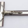 Vintage 10" Italian Wooden Wall Crucifix with Silver Corpus Image 5