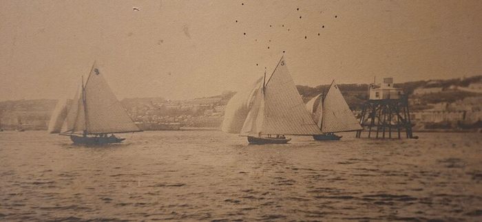 Old Maritime Picture of Yacht's racing in Cobh
