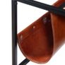 Coffee Table with Genuine Leather Magazine Holder 110x50x45 cm Image 8