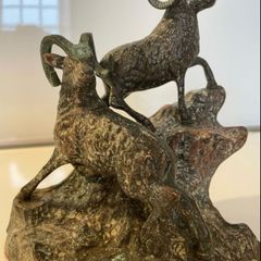 Vintage Bronze Big Horn Rams c1970