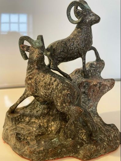 Vintage Bronze Big Horn Rams c1970