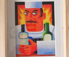 Framed Graham Knuttel "Hot Gin" hand signed and numbered print