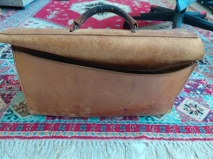 Vintage French leather briefcase