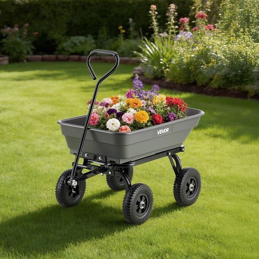 Garden Dump Cart 181kg - No-Flat Wheels