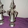Pair of Antqiue Indian Hindu silver tone Musician Figures Image 3