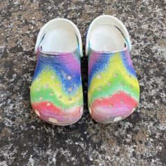 Rainbow crocs size four