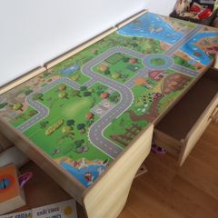 Wooden play table with storage