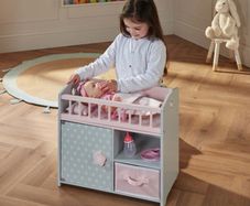 Dimples Wooden Baby Doll Bed and Changing Station EUC