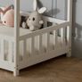 Children's Bed 90 x 200 cm Floor Bed with Fall Protection and Slatted Frame for Children Children's Beds for Girls and Boys Solid Pine Wood in White Image 7