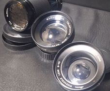 3 camera lenses vintage