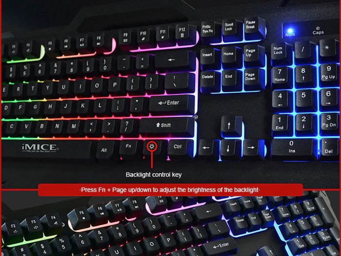 New Imice Ak-400 104keys Backlit Usb Wired Multifunctional Gaming Keyboard Black