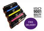 4 Toner Cartridges For Hp 125a Cb540a Cb541a Cb542a Cb543a