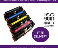 4 Toner Cartridges For Hp 125a Cb540a Cb541a Cb542a Cb543a