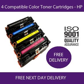 4 Toner Cartridges For Hp 125a Cb540a Cb541a Cb542a Cb543a