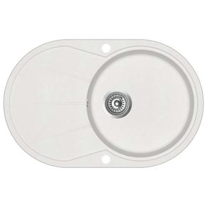 Granite Kitchen Sink Single Basin Oval White
