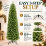 8FT/2.4m Slim Pre-Lit Artificial Pencil Christmas Tree with Lights Image 8