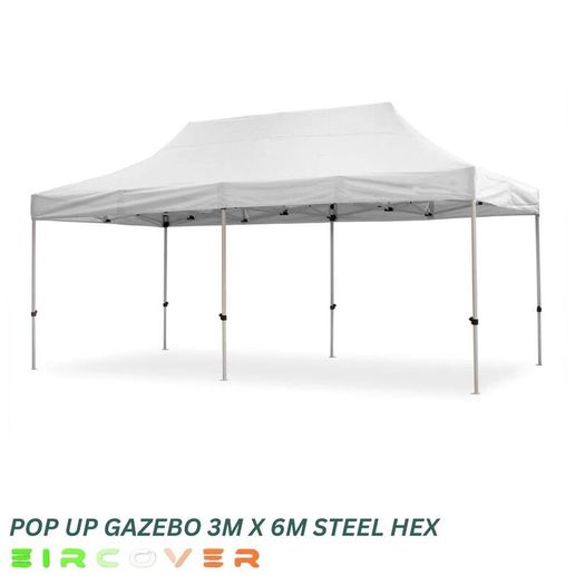 Heavy Duty Pop Up Gazebo Steel 40mm Hex 3m x 6m