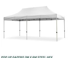Heavy Duty Pop Up Gazebo Steel 40mm Hex 3m x 6m