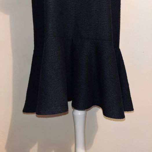 Zara textured oversized mini black dress with frill hem