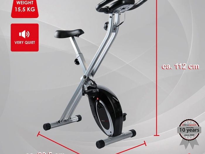 F-Bike, bicycle trainer, home trainer, foldable fitness bike, integrated training computer, hand pulse sensors, foldable, 8 resistance levels (FREE POSTAGE)