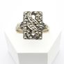 Art Deco Marcasite Sterling Silver Panel Ring Image 5